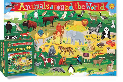 Kids Animals Around The World 100 Pieces Dinos Illustrated World