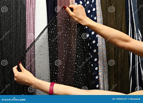 A Fashion Designer Working In Her Studio Workshop Stock Image Image
