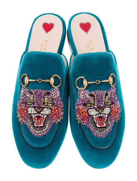 Gucci Princetown Velvet Slippers Shoes Guc170570 The Realreal