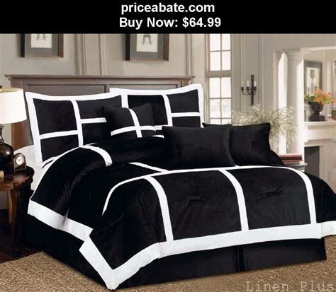 7 Piece Black White Comforter Set King Size New Bed In A Bag New