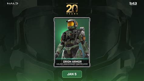 Halo The Master Chief Collection 20th Anniversary Orion Armor