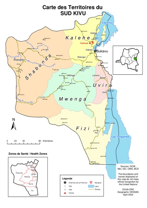 Dr Congo Carte Des Territoires Du Sud Kivu Democratic Republic Of