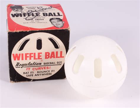 Whitey Ford Signed 1960s Wiffle Ball Box With Wiffle Ball Psa Coa