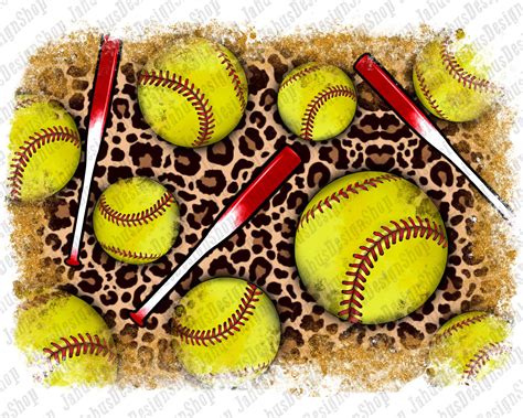 Softball Leopard Distressed Background Png Design Softball Etsy In