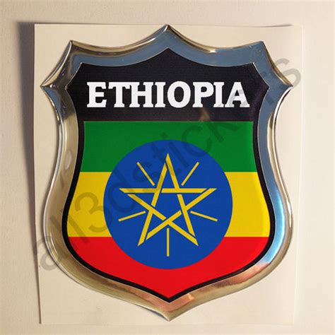 Stickers Ethiopia Resin Domed 3d
