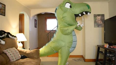 Inflatable Dinosaur Costume Youtube