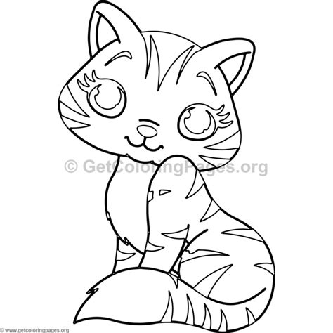 Cute Baby Cat Animal Coloring Pages