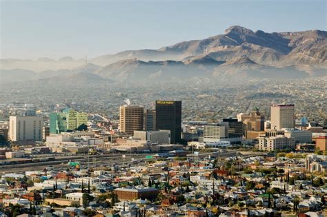 Panoramic View Of Skyline And Downtown El Paso Texas Looking Toward
