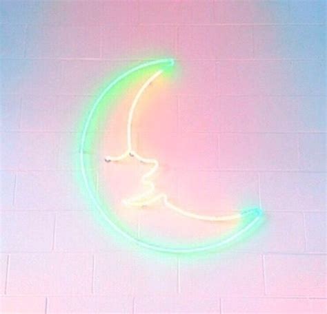 Pastel Moon Neon Aesthetic Neon Neon Signs