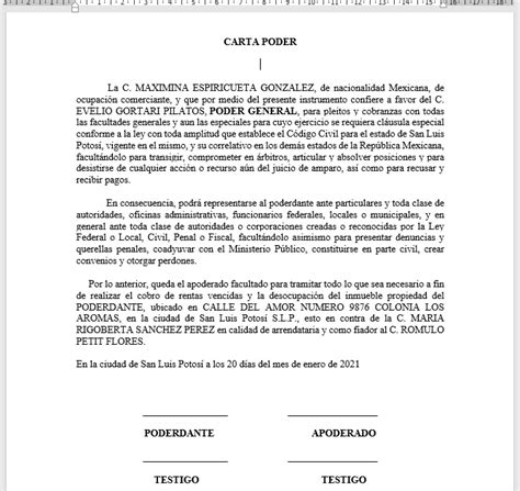 Carta Poder Ejemplos Como Redactarla Y Para Que Sirve Formato De