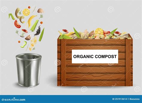 Organic Compost Vector Food Waste Recycle Concept Stock Vector