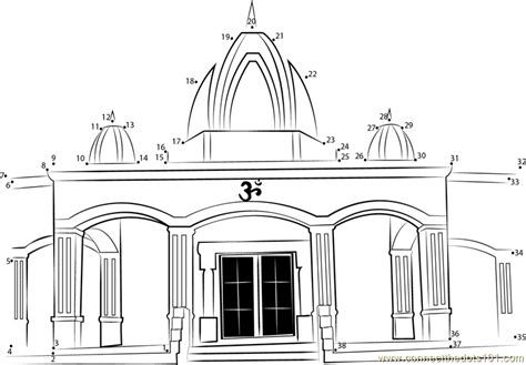 Hindu Temple Dot To Dot Printable Worksheet Connect The Dots