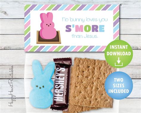 Smore Easter Treat Topper No Bunny Loves You Smore Than Etsy Easter