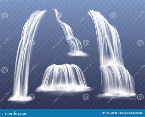 Waterfall Water Flow Cascade Vector Illustration Stock Vector