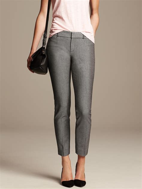 Banana Republic Sloan Fit Black And White Slim Ankle Pant In Gray