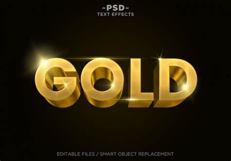 Premium PSD | Photoshop 3d text effects gold