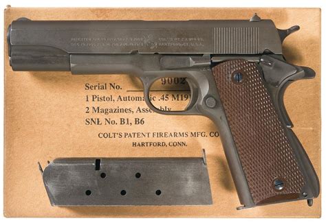 Us Colt Model 1911a1 Semi Automatic Pistol With Reproduction Box And