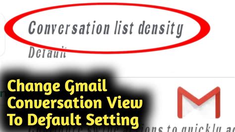Change Gmail Conversation View To Default Setting Youtube