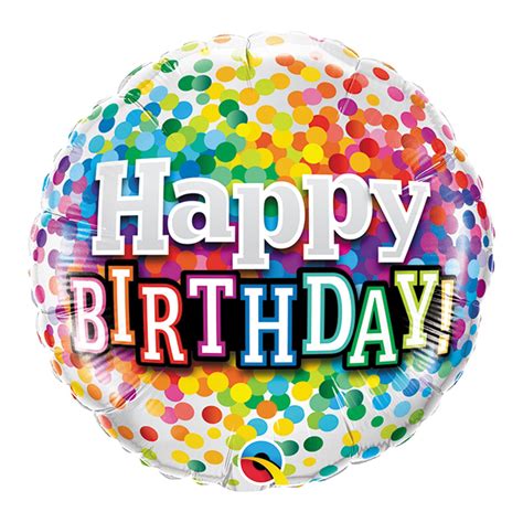 Happy Birthday Colorful Confetti Foil Balloon With Images Happy