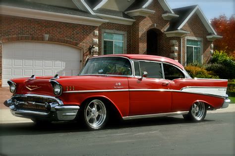 Red For The Holidays This Santas Cruiser 57 Chevy Bel Air Ready For