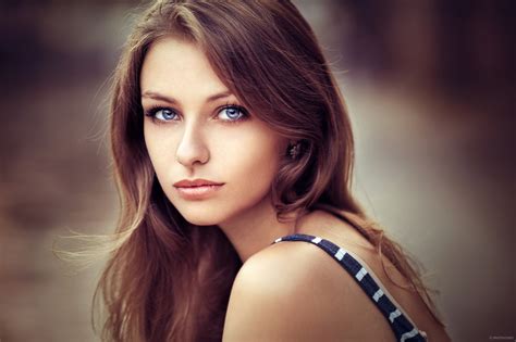 Women Face Lods Franck Model Long Hair Blue Eyes Lea Cuvillier Looking At Viewer Women