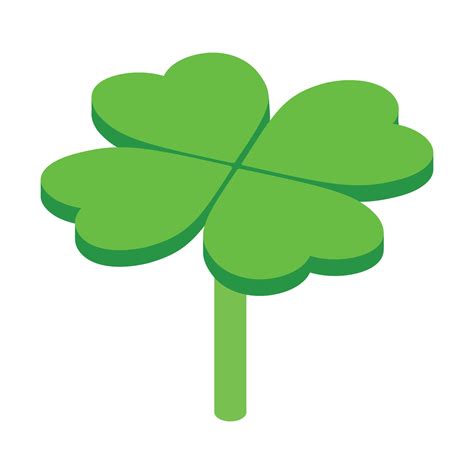 Four Leaf Clover Isometric 3d Icon 14181365 Vector Art At Vecteezy