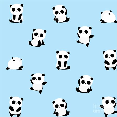 Vector Pattern Panda Bear Pattern On Digital Art By Junxu Lu