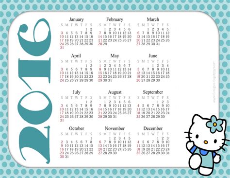 Free Print Hello Kitty Calendar Calendar Printables Free Templates
