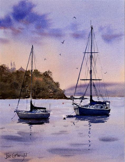 Watercolor Paintings Boats And The Sea Gallery Seascapes Watercolor