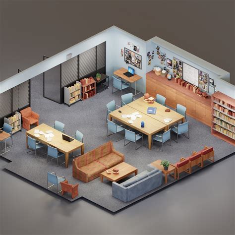 Isometric Group Study Room F From Community Finished Projects