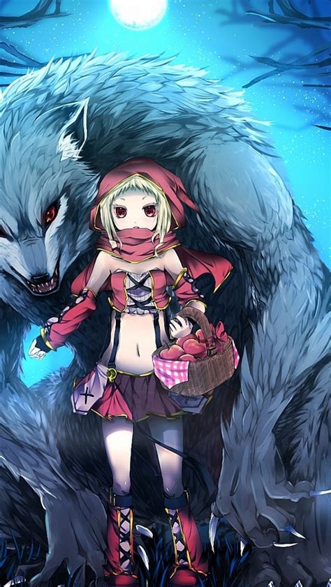 Free Download Anime Anime Blue Girl Little Red Riding Hood