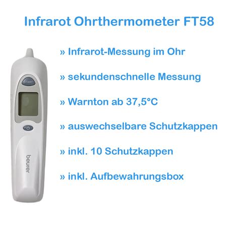 Beurer Ohrthermometer Ft Infrarot Fieberalarm Sekundenschnell