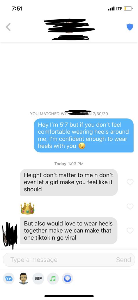 Ive Made It Tender Tinder The Reason I Said My Height Is Because She