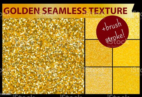Gold Seamless Glitter Textures Set Pattern For Decorative Design