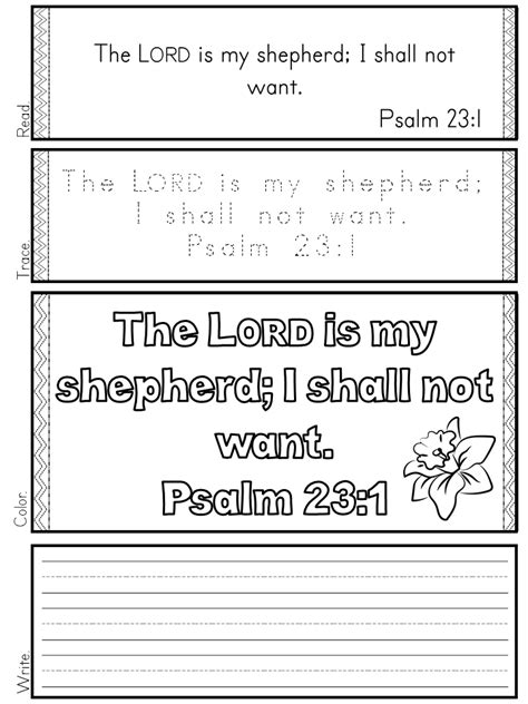 Psalm 23 Memorization And Copy Work Pack Kjv Miniature Masterminds