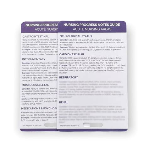 Nursing Progress Notes Guide Nursing Reference Card Badge Etsy Uk