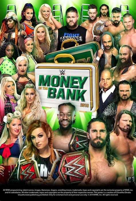 Wwe Money In The Bank 2019 Poster Ángeles Negros