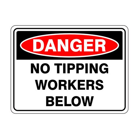 no tipping workers below buy now discount safety signs australia