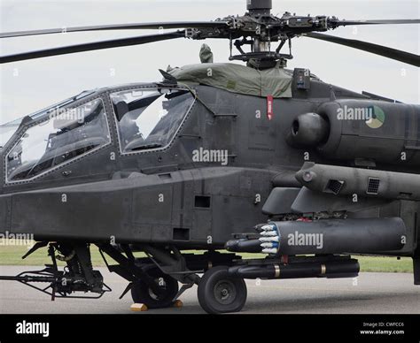 Fully Armed Dutch Royal Airforce Apache Ah 64 Helicopter At Seppe