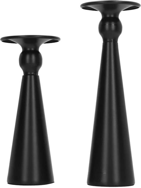 Matte Black Candle Holders Set Of 2 Metal Candle Holders