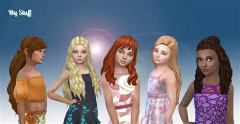 Mystufforigin Girls Long Hair Pack 16 Sims 4 Hairs