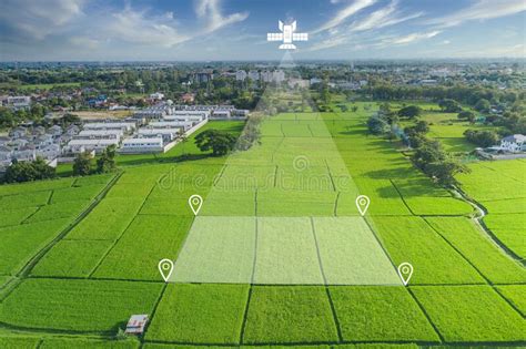 Land Plot Green Field And House In Aerial View Stock Image Image Of