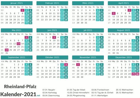 Rheinland Pfalz Ferien Bw 2021 Jahresplan 2021 Ferien Rlp Ferien