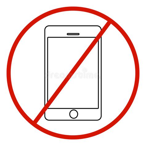 No Cell No Mobile Phone Sign Banner No Phone Sign On White Background