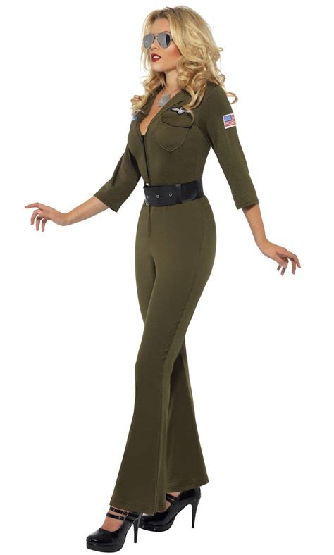 Top Gun Flightsuit Womens Costume Sexy Womens Top Gun Costume