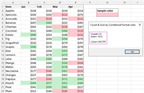 Excel Count And Sum Cells By Color