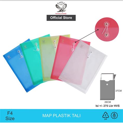 Jual Map Plastik Tali F4 Bening Eaglefiles Data Bag Punggung Vertical E