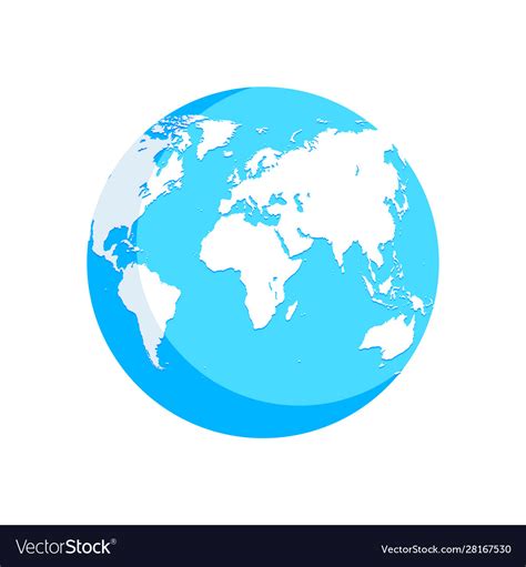 World Map Blue White Globe Royalty Free Vector Image