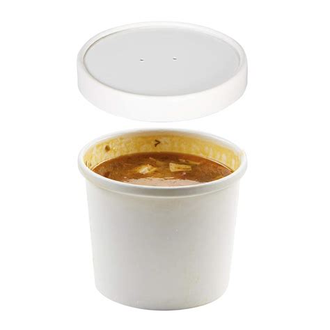 Amazon Set Of 100 16 Oz White Paper Soup Containers With Lids