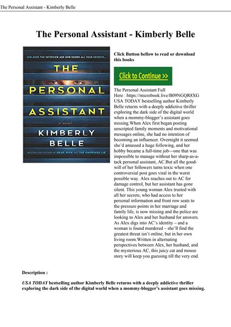 Download Book The Personal Assistant Kimberly Belle By Jadesmnt Issuu